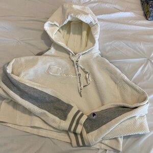 Champion cropped corduroy hoodie